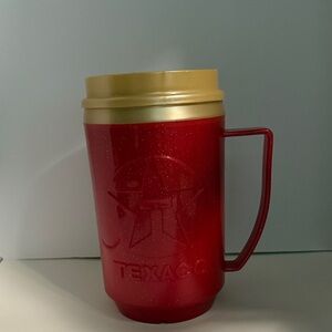 Texaco Red and Gold travel mug